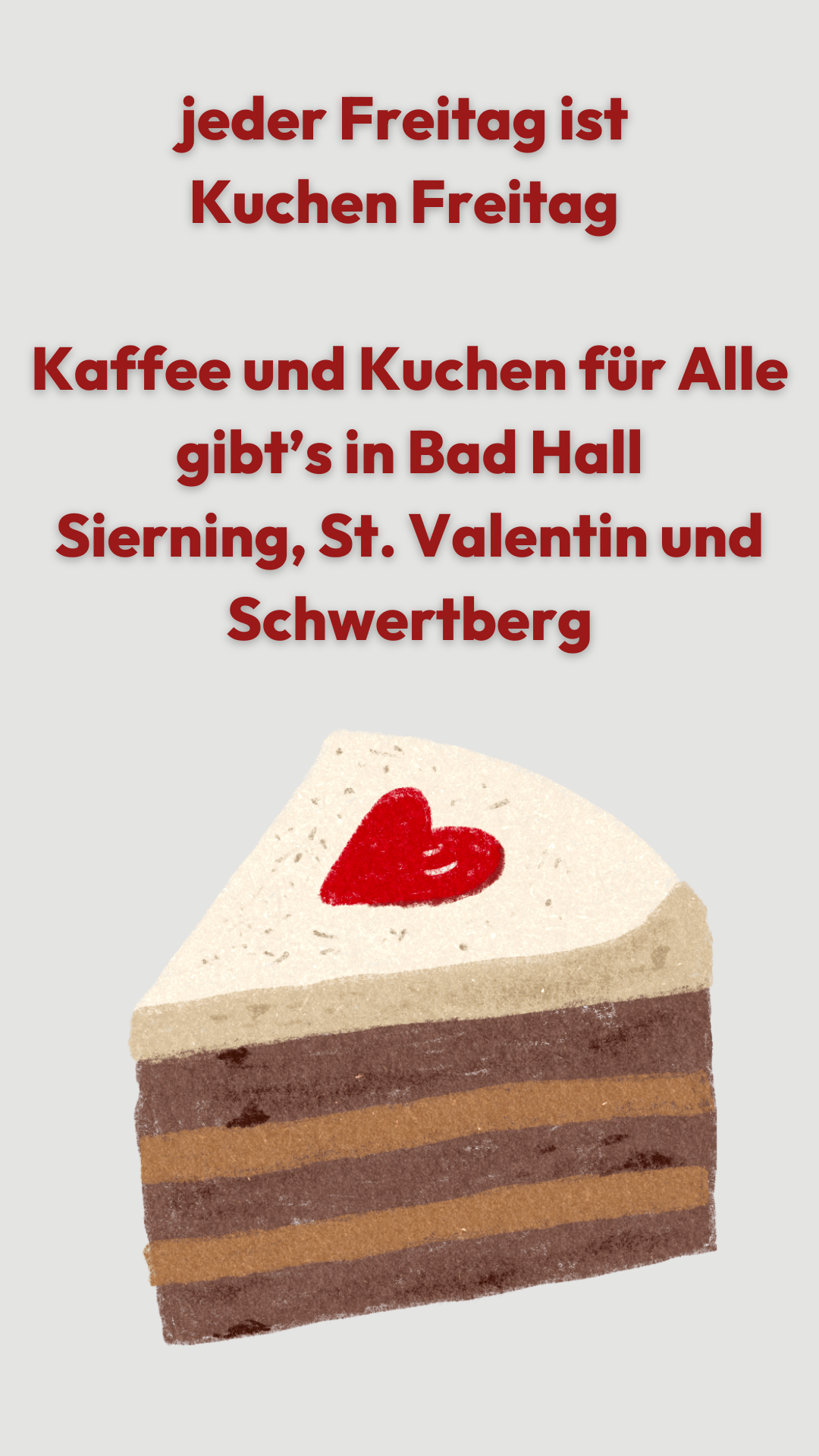 Freitag ist Kuchen Freitag