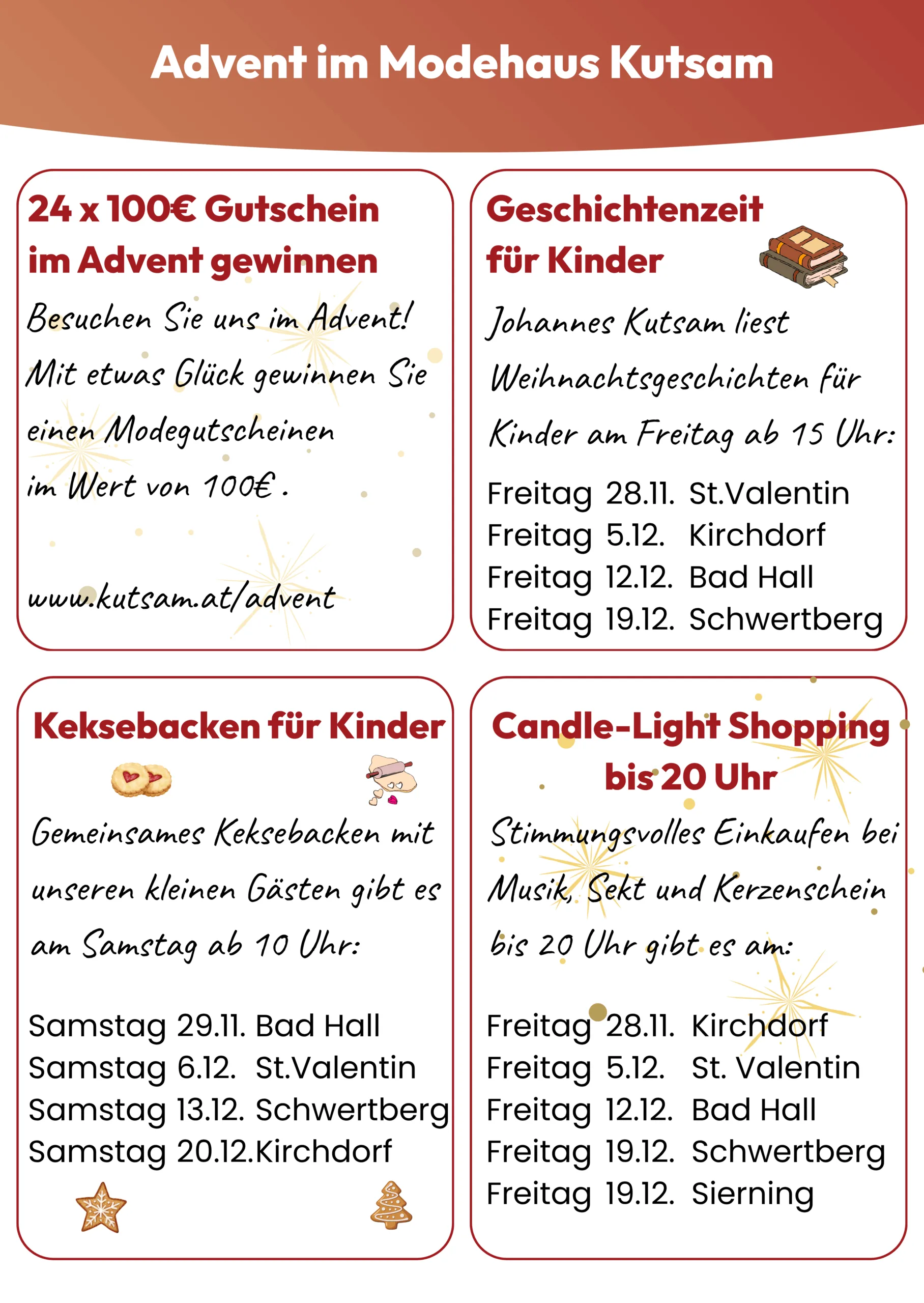 Advent im Modehaus Kutsam