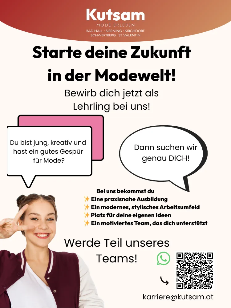 „Lehrling gesucht – Gestalte Mode mit uns!“